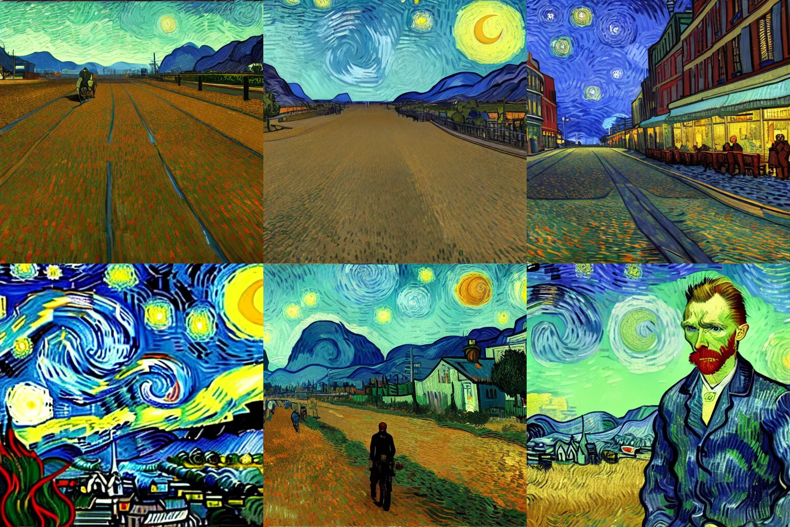 Prompt: Vincent van Gogh in Grand Theft Auto 5 cover art, epic, 4k resolution, extremely detailed, very sharp, artstation, digital art, vibrant,