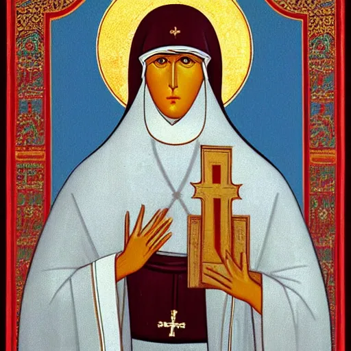 Image similar to Saint Olga of Kiev icon by Hayao Miyazaki