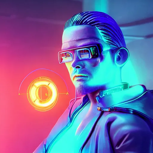 Prompt: side portrait of vietnamese people and bladerunner cyborg, delicate neon diamond sculpture of john wick, wearing technology glasses, diamond sphinx blue iridescent humanoid deity wearing metallic hoody made out of hands holding the sun prismatic dungeon, glowing purple face, dope, anime vibe, cinematic lighting, photorealistic, octane render 8 k, depth of field 3 d, hyper detailed