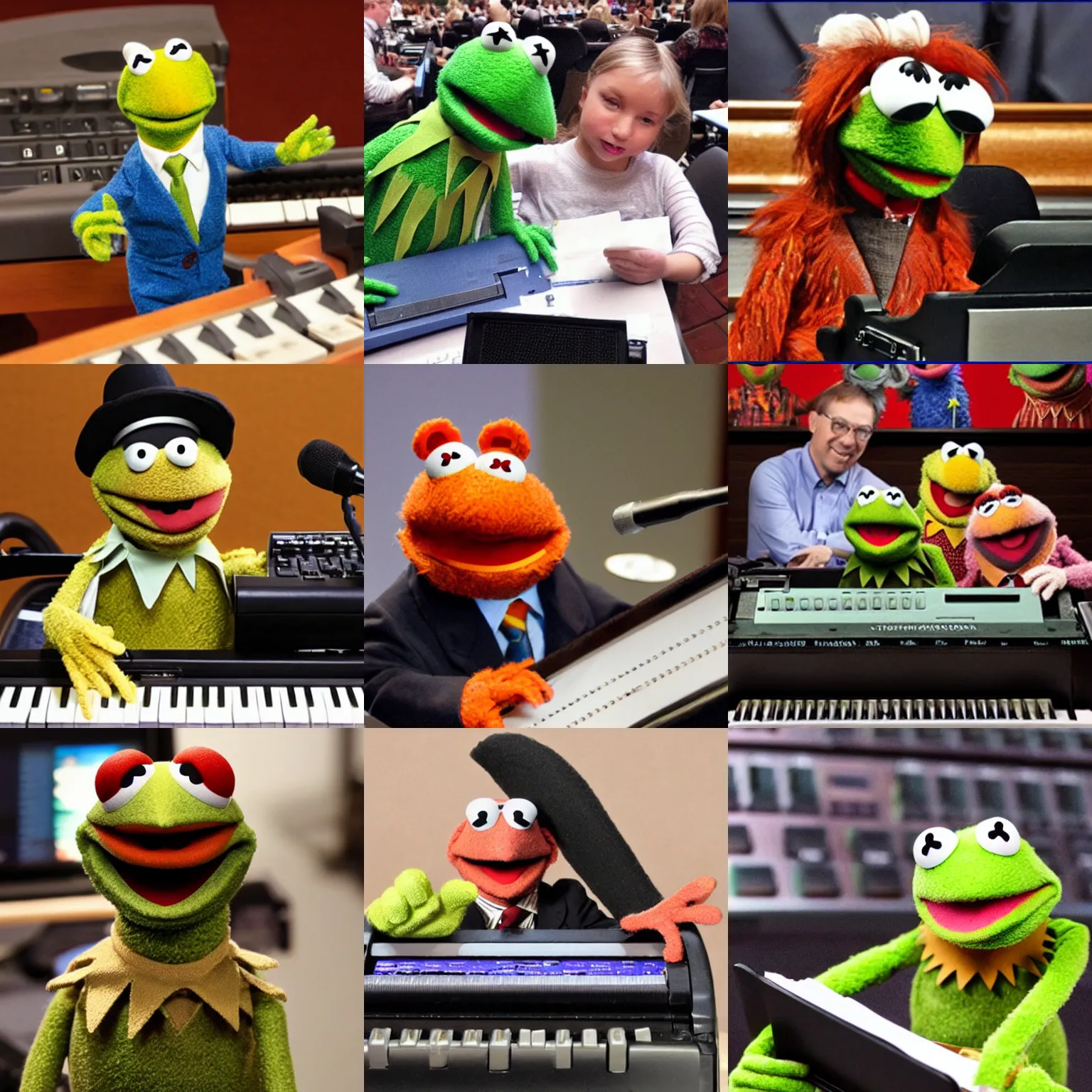 Prompt: muppet stenographer