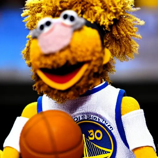 Prompt: stephen curry as a muppet
