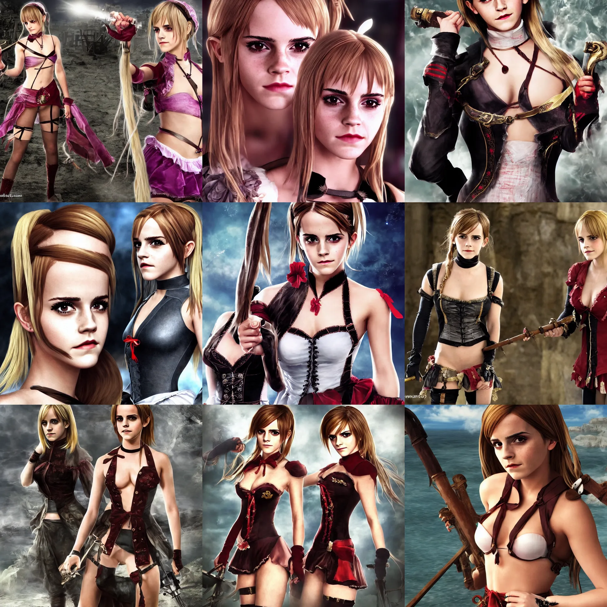 Prompt: Emma Watson as Marie Rose from Dead or Alive