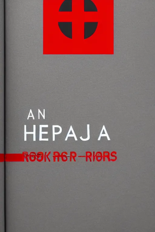 Prompt: a photograph of a book cover with a red cross at the end, hyper - realism