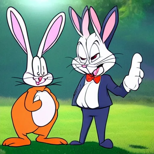 Image similar to big chungus as bugs bunny in real life