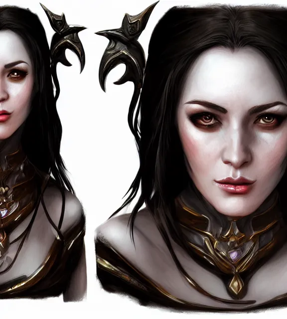 Image similar to dark fantasy female character profile realistic concept art by selina fenech