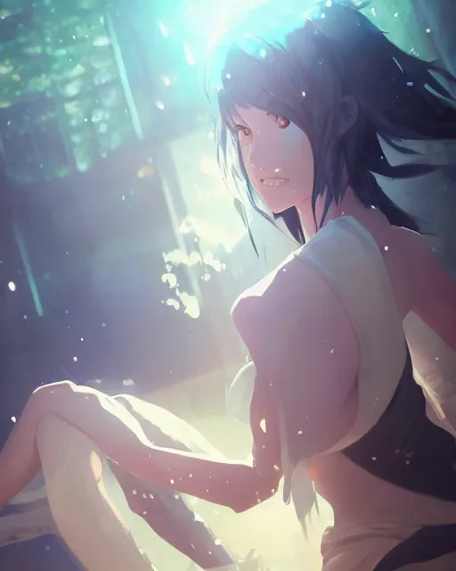 Image similar to a courageous monster girl, full shot, atmospheric lighting, detailed face, by makoto shinkai, stanley artgerm lau, wlop, rossdraws