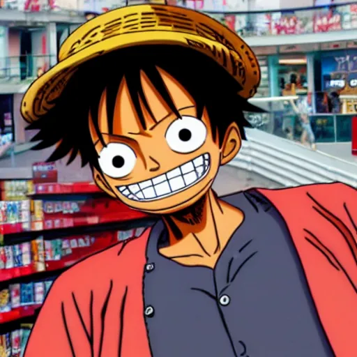 Image similar to luffy in the mall