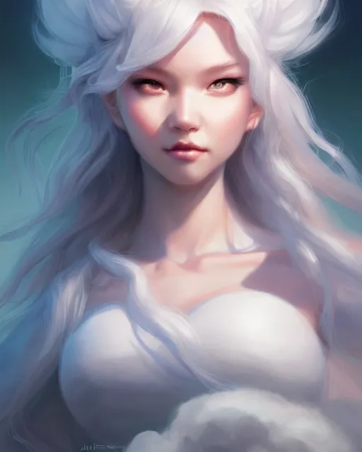 Prompt: character concept art of a stormy cloud goddess | | cute - fine - face, pretty face, realistic shaded perfect face, fine details by stanley artgerm lau, wlop, rossdraws, james jean, andrei riabovitchev, marc simonetti, and sakimichan, tranding on artstation