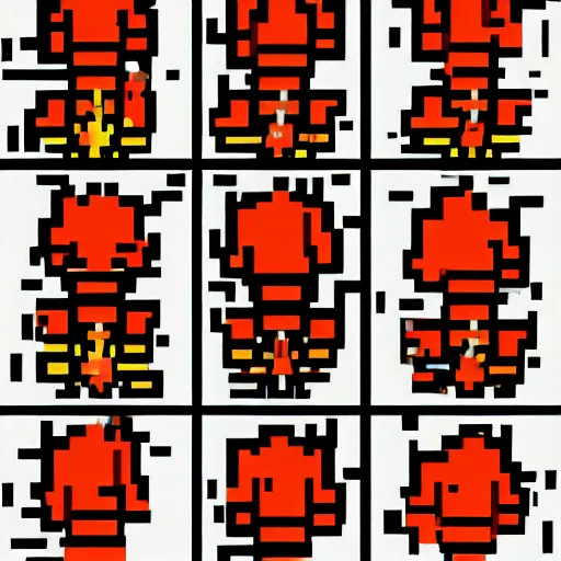 Prompt: fire sprite sheet