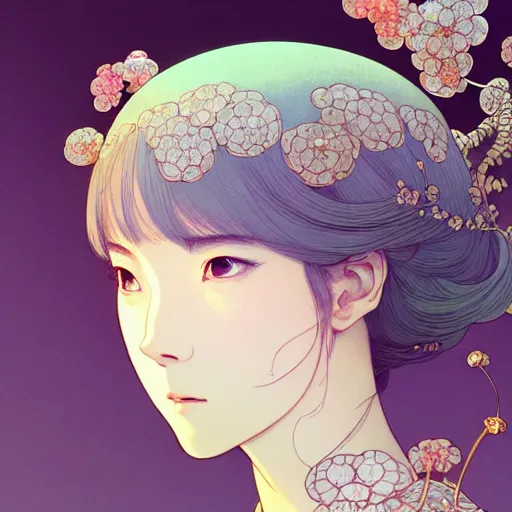 Prompt: a beautiful exquisite delicate hyperdetailed character design 4 k wallpaper illustration of a princess, victo ngai style, finely detailed perfect face delicate features directed gaze, style of studio ghibli, makoto shinkai, raphael lacoste, louis comfort tiffany, denoise, deblurring, artgerm, james jean, ross tran, alphonse maria mucha, chinese style