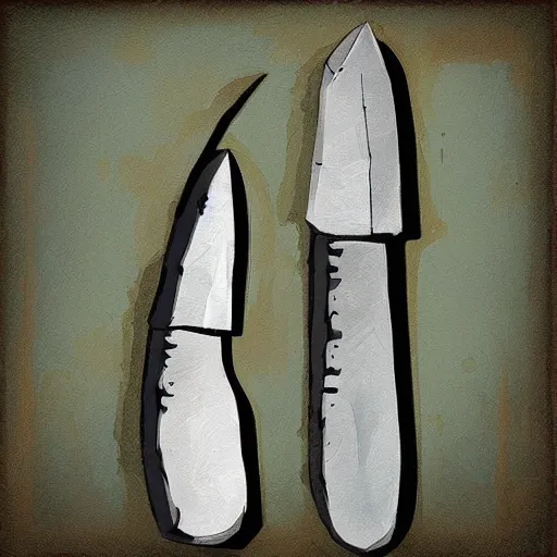 Prompt: “primitive bone knife, digital painting”