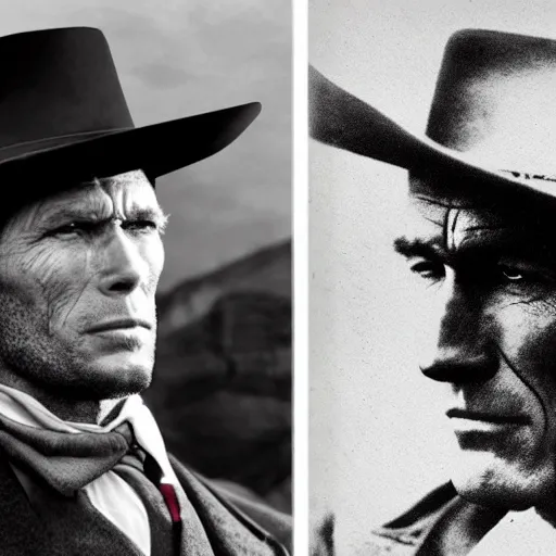 Image similar to an 1 8 0 0 s photo of mateusz morawiecki playing the role of clint eastwood, squinting at high noon, in the style of a clint eastwood movie, the good, the bad and the ugly, vibe, glory days, mount rushmore, justice, american flag, independence, patriotism, black and white, artgerm