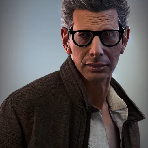 Prompt: hyperrealistic jeff goldblum as han solo, stunning 3 d render inspired by istvan sandorfi & xiang duan, perfect symmetry, dim volumetric cinematic lighting, 8 k octane comprehensive render, extremely mega hyper - detailed and lifelike attributes & atmosphere, intricate, realistic flesh texture, masterpiece, artstation, stunning,