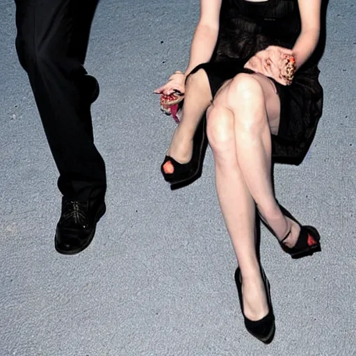 Prompt: Emma Watson teasing the feet of Lindsay Lohan using a feather