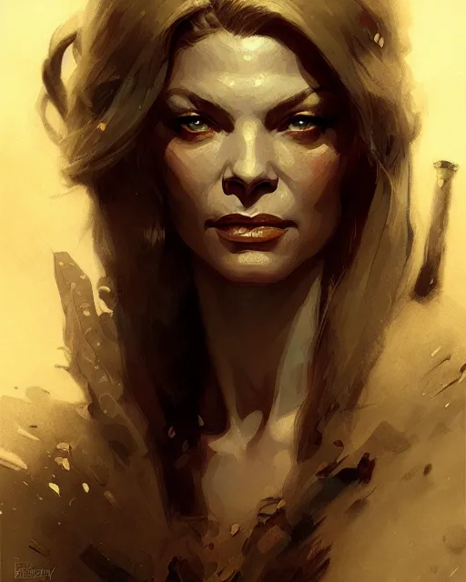 Prompt: fierce young lauren bacall, fantasy character portrait, ultra realistic, concept art, intricate details, highly detailed by greg rutkowski, gaston bussiere, craig mullins, simon bisley