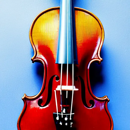 Image similar to a stock photo of a violin, product photography, blue background, low aperature, award winning