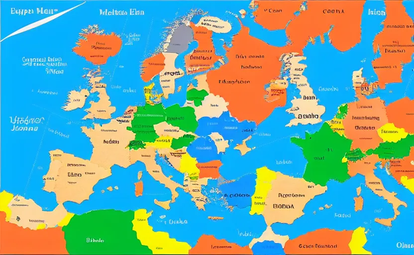 Prompt: map of all the countries in europe