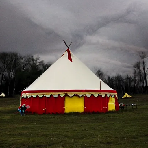 Image similar to circus tent in a tornado