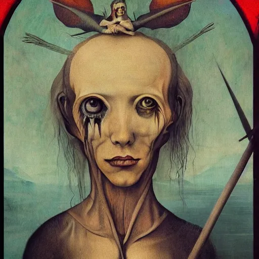 Prompt: semi - realistic weird and scary beautiful metaphysical portrait gothic style in style of hieronymus bosch anne stoke sharp focus 8 k