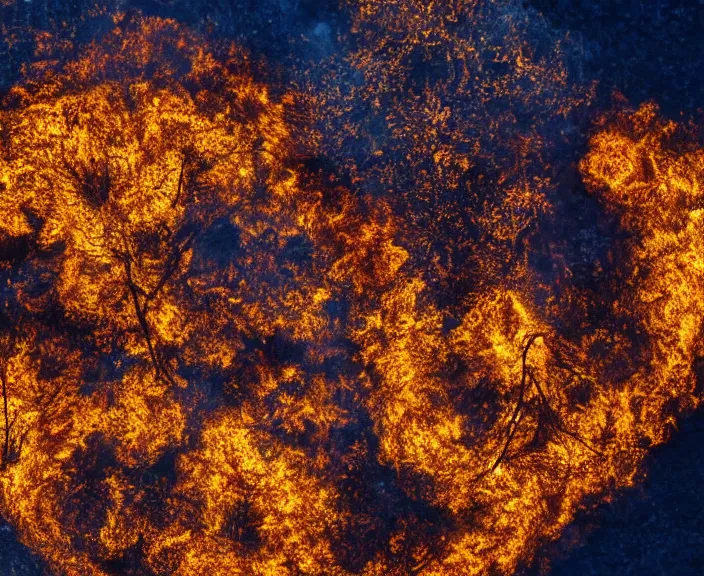 Prompt: 4 k hd, high detail photograph of fields on fire, tree of life, shot with sigma f / 4. 2, 2 5 0 mm sharp lens, wide shot, consistent, isometric view, volumetric lighting, high level texture render