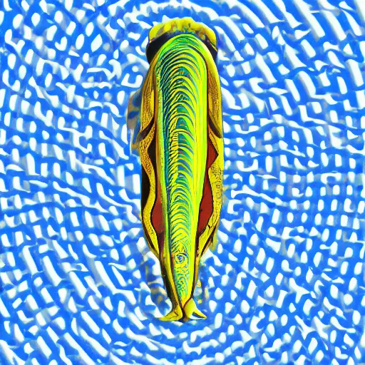 Image similar to digital art of a surreal electric eel