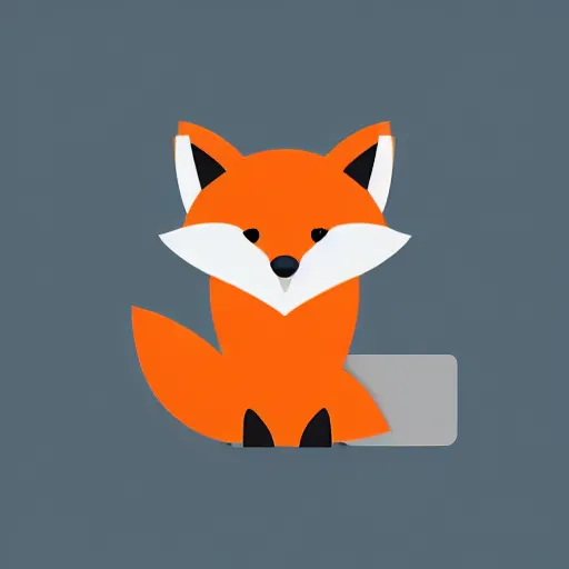 Image similar to icon of a cute fox sitting in front of laptop, cartoon, disney style, vivid colors, orange glow