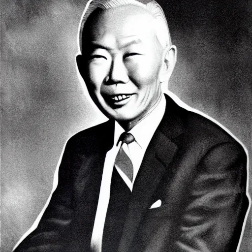 Image similar to A 1950s poster of Lee Kuan Yew