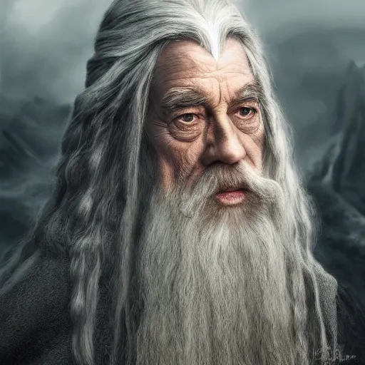 Image similar to ultra realistic illustration of charles peckham day as gandalf the white from lord of the rings the return of the king, full body, high quality, highly detailed, wide angle, illustration, digital art, full color