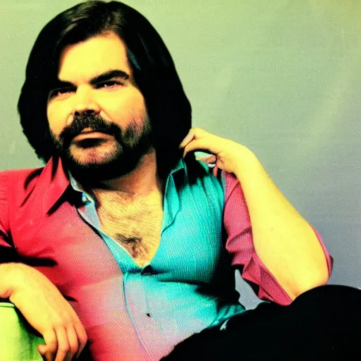 Prompt: 70s album art of Matt Berry posing seductively