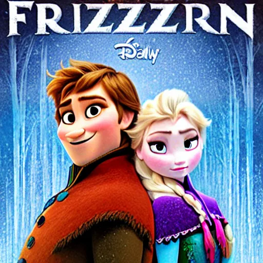 Image similar to A poster for the movie Frozen but with rabbits on the cover