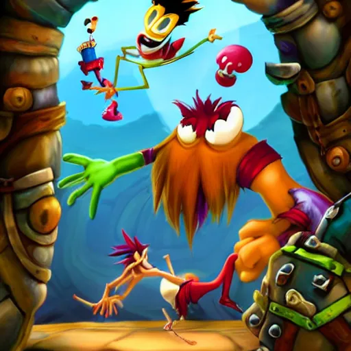 Image similar to rayman with arms and legs