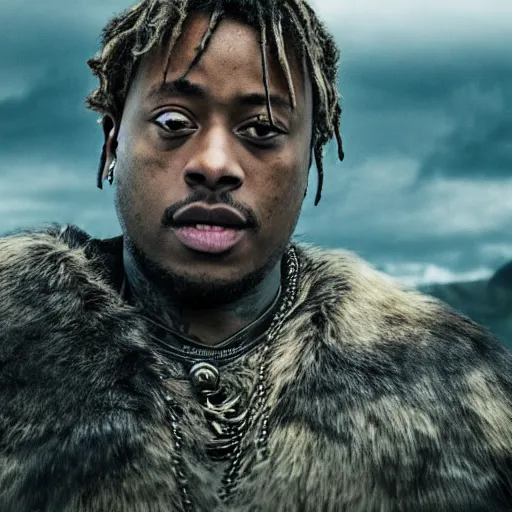 Image similar to juice wrld in Vikings very detailed 4k quality super realistic