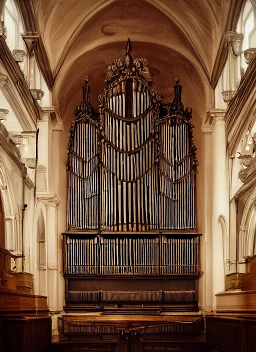 Image similar to old pipe organ in ireland, cinematic, ultra detailed, 8 k, concept art, lisa yuskavage