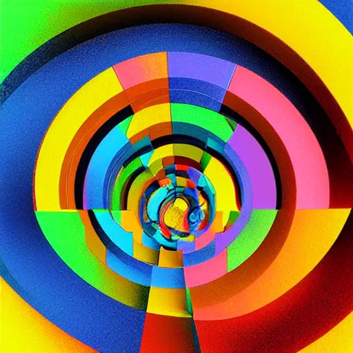 Image similar to colorful, digital art, 3 d labyrinth, similar to relativity by m. c. escher