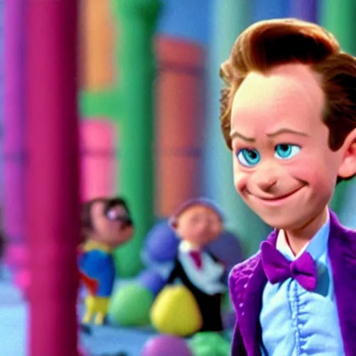 Prompt: A still of Jimmy Neutron in Willy Wonka