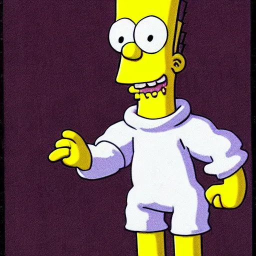 Image similar to ugly bart Simpson as Casper the ghost