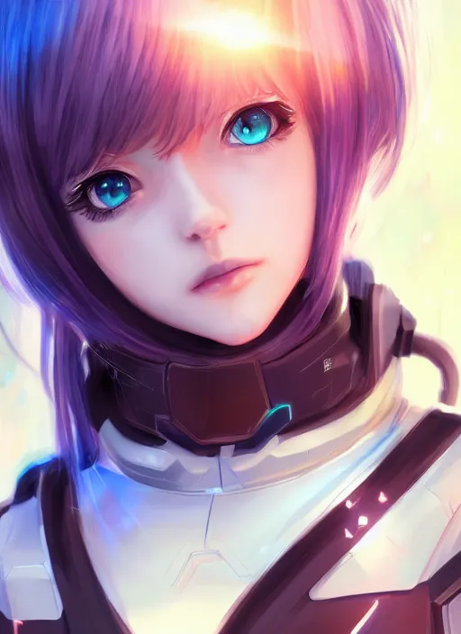 Prompt: covid - 1 9 as girl, humanization, anime, beautiful, pretty face, blue cyborg eyes, innocent, scifi, 4 k, sun yunjoo, ultra realistic, aura of light, cinematic lighting, highly detailed, sharp focus, artstation, masterpiece, art by hyungjin yang