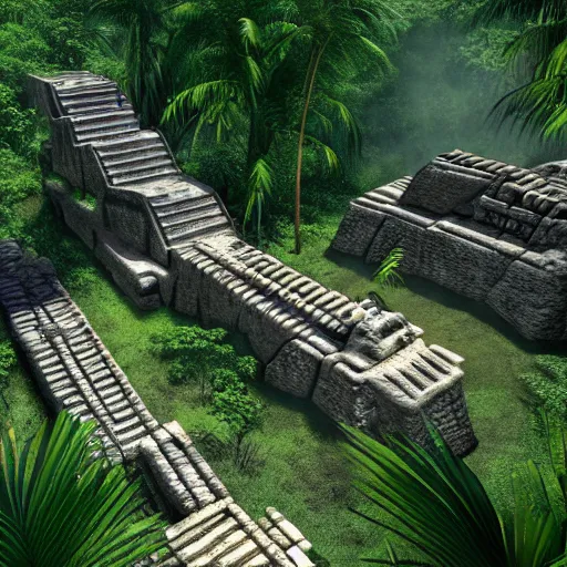 Prompt: turok 64 in a ancient mayan jungle, high quality CG render, 4K