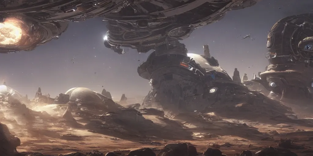 Image similar to a beautiful painting of an elaborate space sci - fi scene painted by bosch, detailed, unreal engine