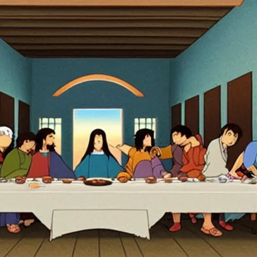 Prompt: The Last Supper by studio ghibli