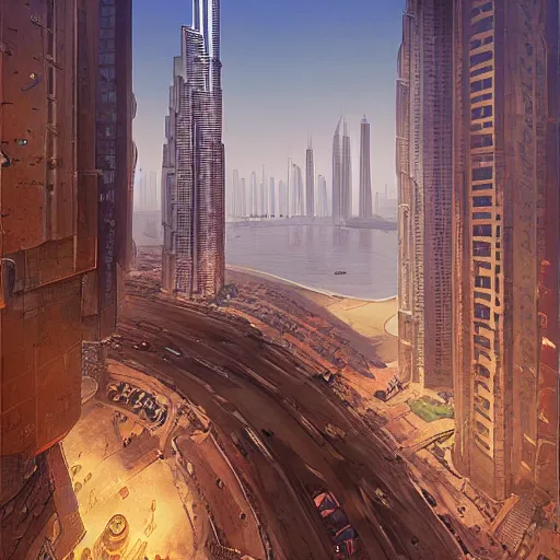 Image similar to gta : dubai, by marc simonetti