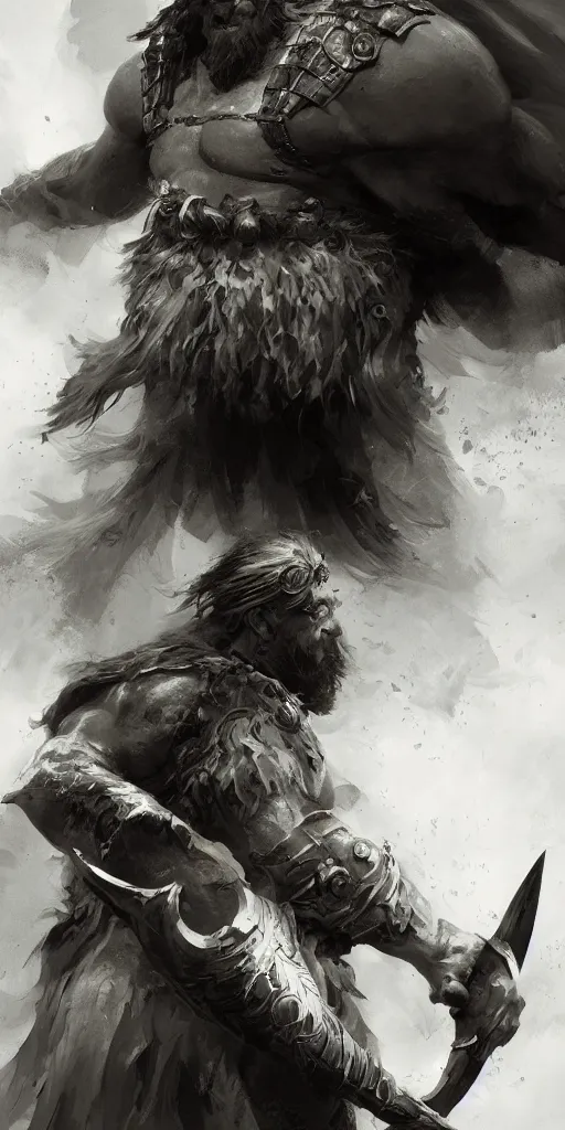 Prompt: highly detailed beautiful black and white photography of a viking, sharp focus, dynamic lighting, elegant harmony, beauty, masterpiece, by riccardo federici, by craig mullins, by greg tocchini, by greg rutkowski