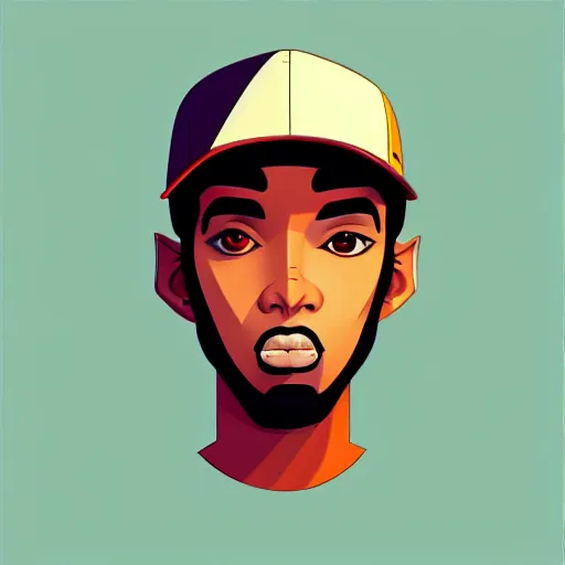 Prompt: 2 d character design, rapper, vector art, digital art, portrait, 4 k, 8 k, sharp focus, smooth