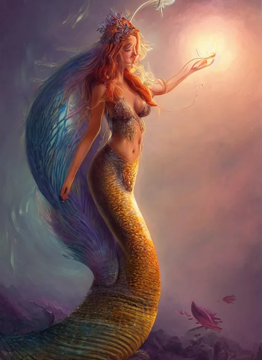 Image similar to highly detailed full body portrait of beautiful mermaid fantasy art by finnstark, wonbin lee, lane brown, z ed, wenfei ye, finnstark, oleg bulakh, felix englund, global illumination, full body, radiant light, sharp focus, detailed face, detailed and intricate environment