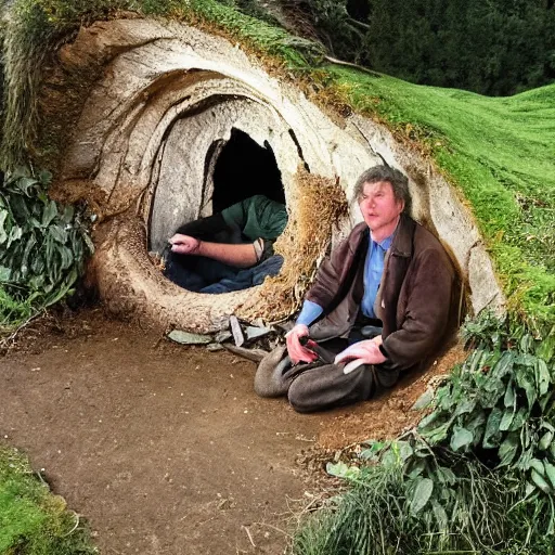 Prompt: with nothing in it to sit down on or to eat - it was a hobbit - hole, and that means comfort