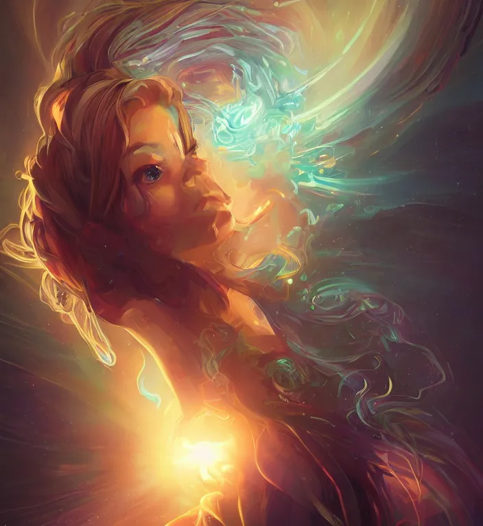 Prompt: centered waist up portrait photography an angel + eyes everywhere + glowing linework, dissolve to energy particles of light + bokeh + strong DOF + 8k, photorealistic + composition by Peter Mohrbacher + line work by Dan Mumford , ultra realistic + backlit + strong rimlight, sunset + HDRI, HD, Photoreal