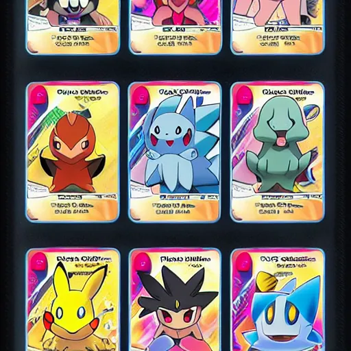 Image similar to pokemon cards with snooki, joe biden, nicki minaj, kim kardashian, osama bin laden, pokemon anime style, hd 8k image high detail, at target