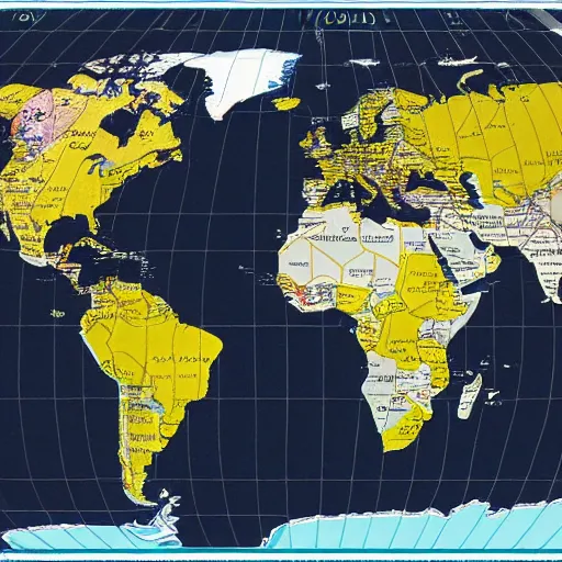 Prompt: a world map where the continents are reversed