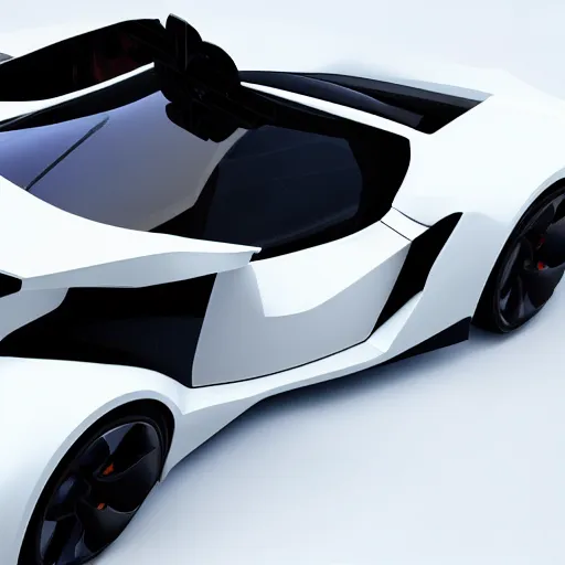 Prompt: a low poly object of a supercar positioned in the center of the image on the white background, unreal engine