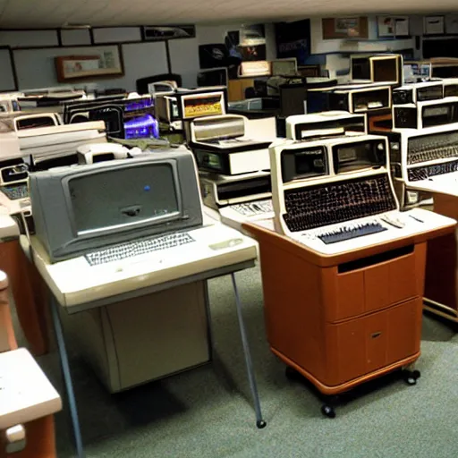 Prompt: vintage computers museum